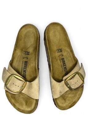 Birkenstock Madrid Big Gold Buckle Women's Nude Pink Sandals Size EU 38 / US 7